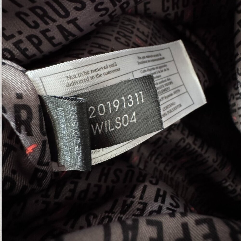 Stella & Dot Black Quilted Backpack Zip Tote Travel Bag Crush It Repeat Lining - Picture 7 of 9